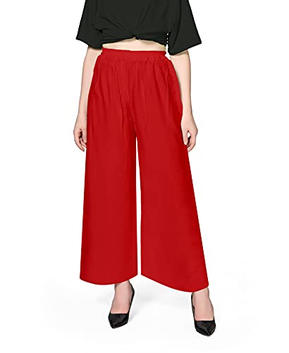 Image of Pranjal Women's Premium Regular Fit Rayon Palazzo - Free Size, Fits Up to 2XL, Stylish & Comfortable (Plazo P)