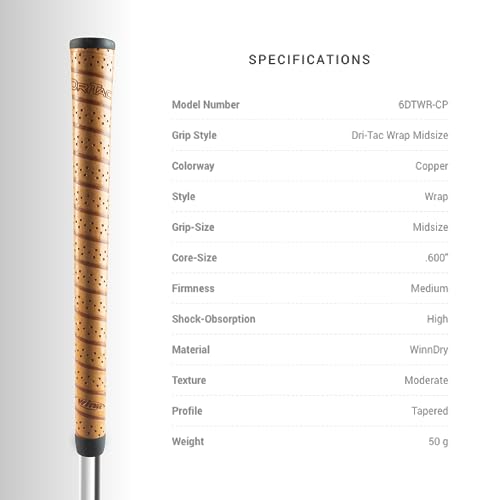 Winn Dri-Tac Wrap Midsize Golf Grip All-Weather