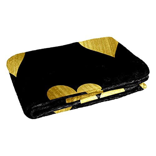 Couverture chaude cœurs dorés le cadeau idéal pour lit et canapé - 3