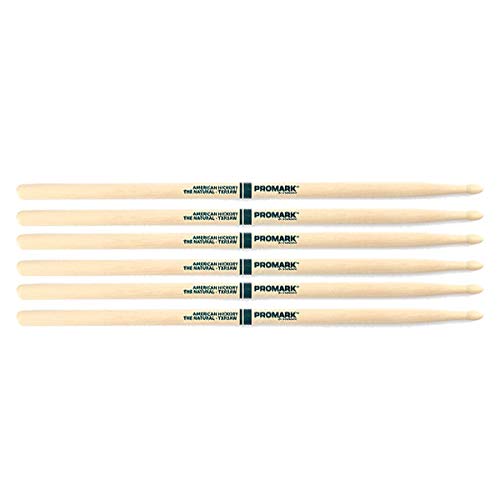 3 PACK Promark TXR5BW American Hickory Natural Wood Tip, Unlacquered TXR5BW-3
