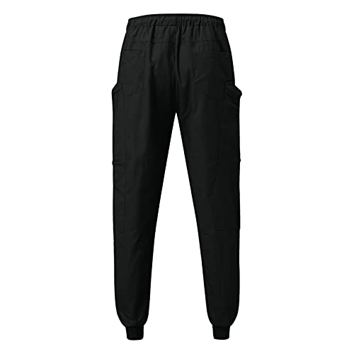 WEIJING Calças cargo masculinas masculinas de corrida com zíper bolso fashion casual cintura média c