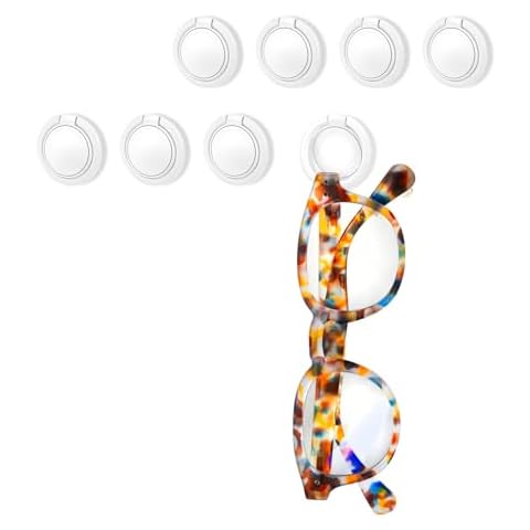 Hariendny 8 Pack Sunglasses Organizer Wall Mounted Sunglasses Holder Wall Hanging Glasses Organizer Eyeglass Holder (White) Cover