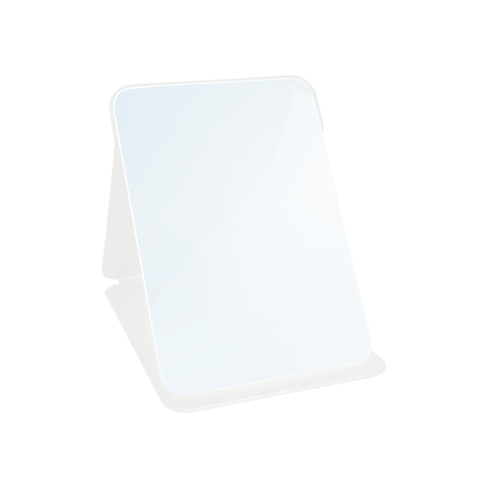 Miroir de maquillage haut de gamme en similicuir blanc et design pliable pour coiffeuse
