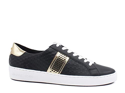 Micheal Kors Irving Stripe Lace Up Sneakers Black 43T0IRFS6L