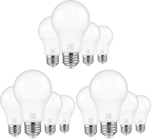 Maylaywood 4-Pack A19 LED Light Bulbs, 60 Watt...