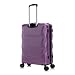 Rocklands® Medium Suitcase Hard Shell Thick ABS with TSA Combination Lock, 4 Dual Spinner Wheels, Lightweight Luggage Durable Travel Trolley Case (Purple, Medium 24 Inch)