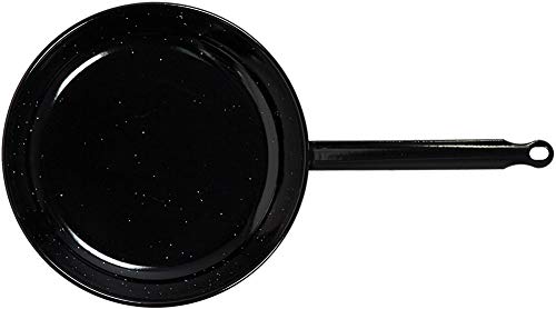 La Valenciana Vaello Sartén de Acero esmaltado 28 cm, aleado, Negro