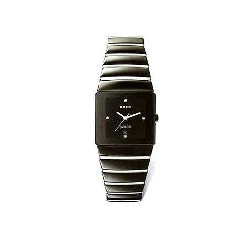 Rado Sintra Jubile Ceramic Black Dial Square Quartz Mens Watch R13335732