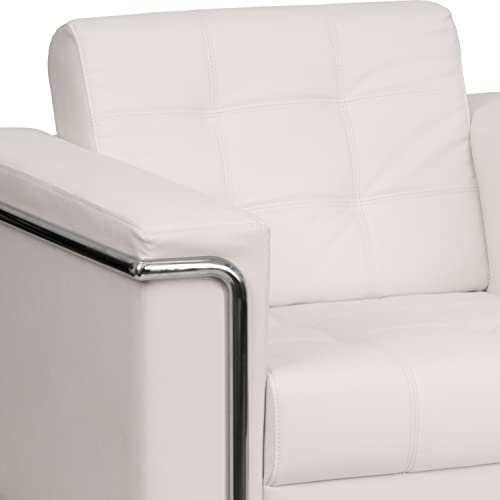 Flash Furniture Hercules Lesley Series Contemporary White Leathersoft Chair With Encasing Frame #TOP3