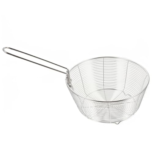 PRETYZOOM ステンレス製揚げ物かご 耐熱ハンドル付き サビに強い揚げバスケット フライドポテト チキン用多用途キッチンツール
