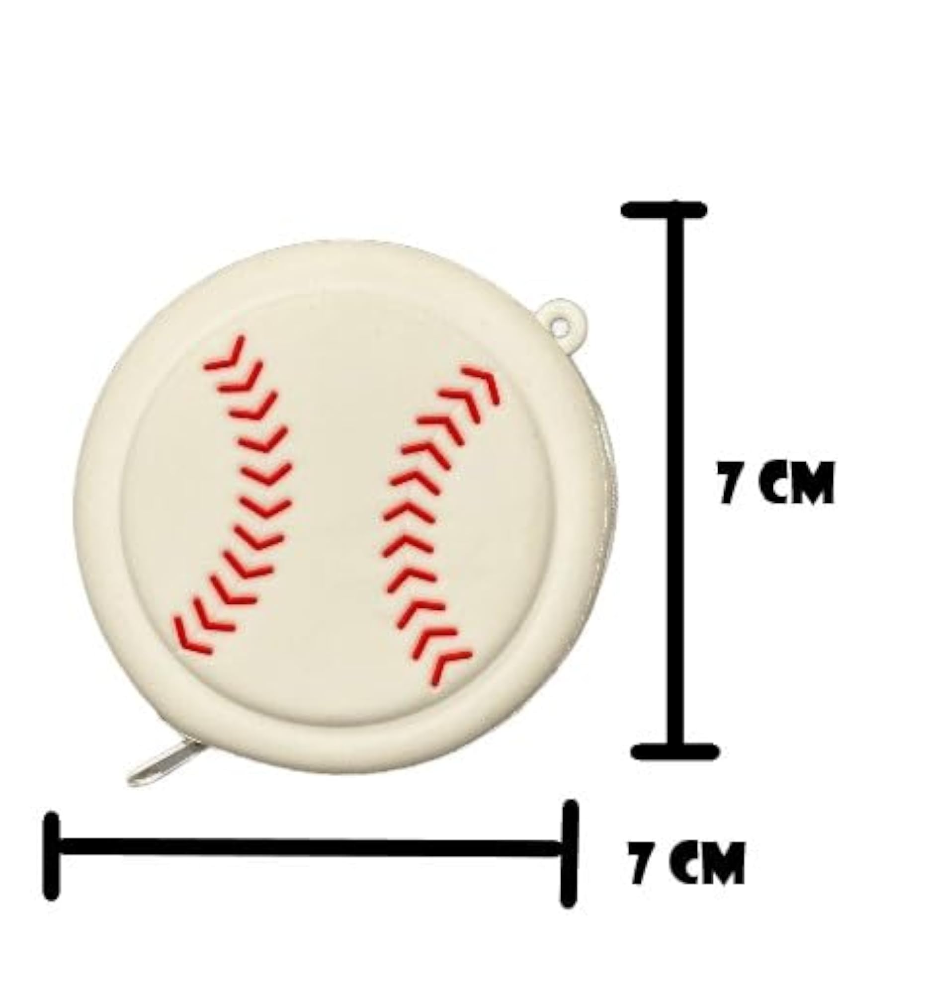 3D Baseball Silicone Coin Pouch Keychain, Mini Zippered Earphone Case