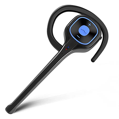 Bluetooth Headset [Bud-Free], CVC8.0 Dual-Mic Noise Cancelling Single Ear Wireless Headphone, HandsFree Earpiece with 12Hours Talking Time for iPhone Android Driving Biking Business Meeting Office