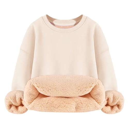Girls Fall Sweatshirts Fleece Long Sleeve Crewneck Thermal Solid Pullover Tops Preppy Cute Warm Fuzzy Winter Clothes4