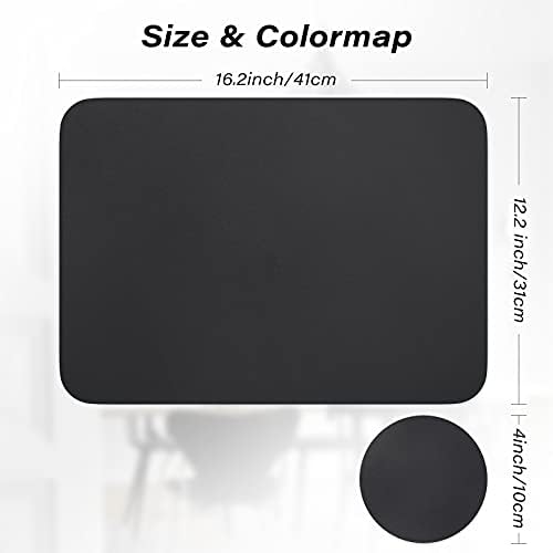 BANNIO Placemats And Coaster Sets 6, Christmas Placemats Non-Slip Washable Waterproof Table Mats Heat Insulation PVC Leather Place Mats Home Kitchen Restaurant And Hotel, 42x30cm, Black