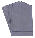 CleverDelights Slate Hemstitched Hand Towels - 6 Pack - 14' x 22' - 45/55 Cotton Linen Blend