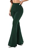 Vaimti Plus-Size Casual Pants for Women high-Waisted Bell Bottoms Yoga (US, Alpha, 4X, Plus, Regular, Green)