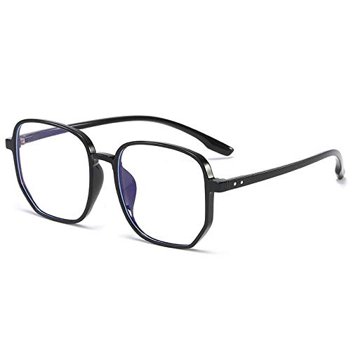 BlaulichtfiltergläSer, BildschirmgläSer, Wildaugen Anti-Blaue Brille Weibliche Tr90 Retro Brille Rahmen MäNnliche Computerbrille-Hellschwarzer
