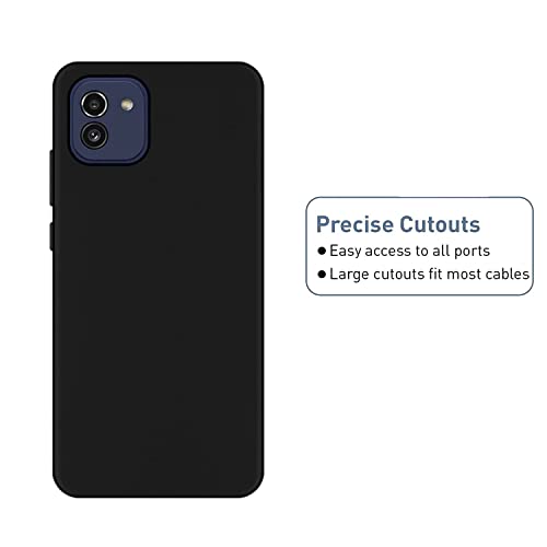 Image of HELLO ZONE Exclusive Matte Finish Soft Rubber Back Case Cover for Samsung Galaxy A03 - Black