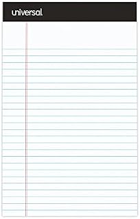 Universal 57300 Premium Ruled Writing Pads, White, 5 x 8, Legal Rule, 50 Sheets (Pack of 12 Pads)