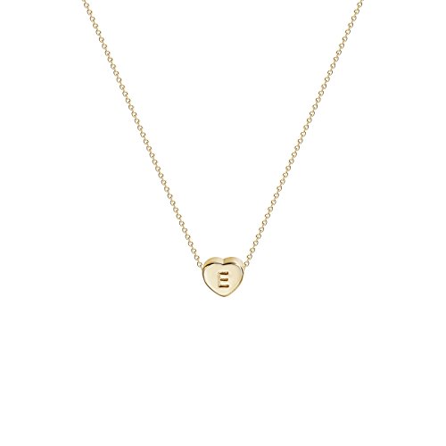 Tiny Gold Initial Heart Necklace-14K Gold Filled Handmade Dainty Personalized Heart Choker Necklace