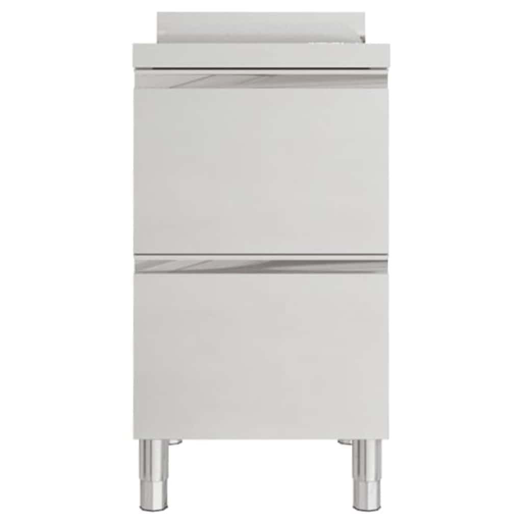 Hothingwell Armadio da cucina INOX con 2 cassetti 50 x 60 x 96 cm