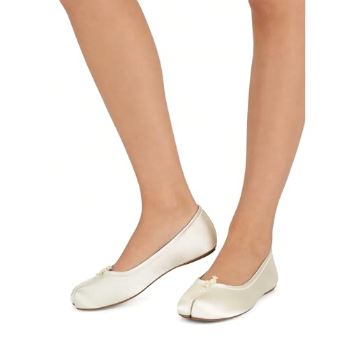Image of Tabi Shoes Women Split Toe Shoes Wide Width Ballet Flats Comfort Casual Work Shoes for Women Office