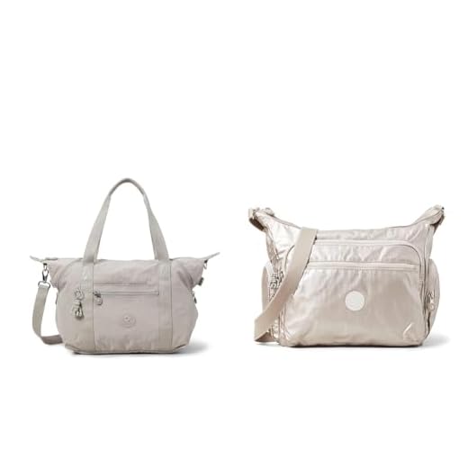Kipling ART, Tote Bag, Donna, Grigio, Taglia unica GABBIE, Borsa a Tracolla, Donna, Argento (Metallic Glow), Taglia unica