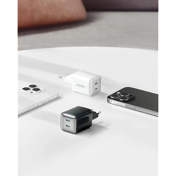 Anker Charger 521 Anker Nano Pro компактное зарядное устройство мощностью 40 Вт PIQ 3.0 двойной порт USB-C совместимо с iPhone 15 14 13 12 iPad Mini MacBook Air и другими устройствами белый