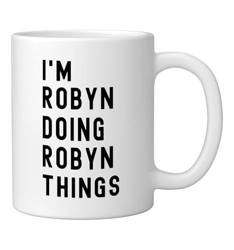 Taza de cerámica I'm Robyn Doing Robyn Things blanca miniatura 2