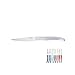 Laguiole, coltello da bistecca cristallo traslucido bianco, acciaio inossidabile, manico acciaio spazzolato. Colori vivaci, di tendenza. Forma alla moda per ornare le tavole.