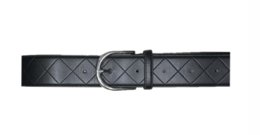 Mane Street Clothing Co. Quilted Black Leather Belt for Adults - Small, Medium, Large - Stylish Buckle Accessory