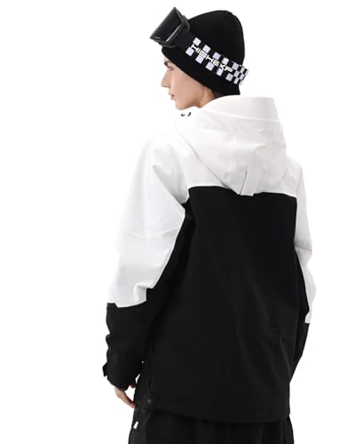 Image of Ski Jacket Women with Recco 3L Snowboard Anorak Pullover Baggy Coat Hooded Insulated Hoodie Waterproof Warm