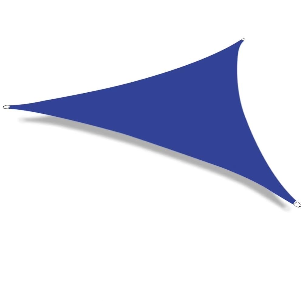 Voile d'ombrage triangulaire bleu de 5m pour ombrager la piscine et la terrasse