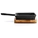 Megachef Cast Iron Mini Fry Pan/Saute Pan with Wood Tray, Cookware, Bakeware, Serveware (6 Piece)