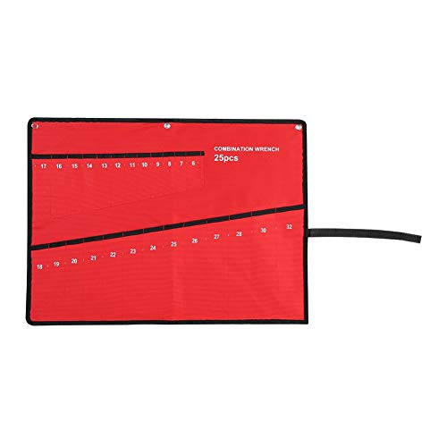 Portaherramientas: organizador de herramientas, multibolsillo, herramientas para enrollar, alicate de la llave de la bolsa de almacenamiento, portaherramientas, organizador de lona (25 bolsillos), bol