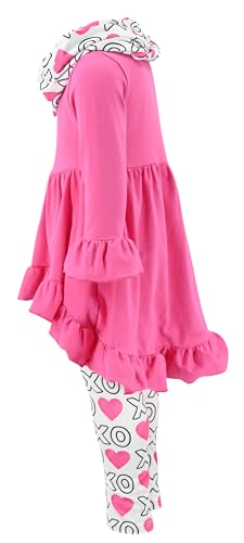 Image of Unique Baby Girls Kids Toddler 3pc Outfit Set Long Sleeve Cotton Blend Tunic Top Leggings and Scarf