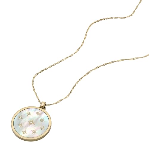 Image of Fossil Women's Gold-Tone Stainless Steel Pendant Chain Necklace for Women
