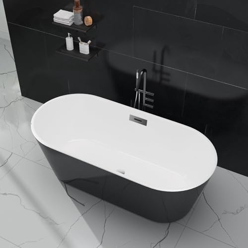 Image of 67 Inch Freestanding Bathtubs, Acrylic Free Standing Tub, Luxury Soaking Freestanding Bathtub with Integrated Overflow, Ideal for Home Spa or Renovation