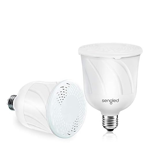 Sengled Pulse LED Smart Bulb with JBL Bluetooth Speaker, App Controlled Up to 8 BR30 LED Light Bulbs with Starter Kit, E26 Base, Compatible with Amazon Alexa, White, 2 Pack