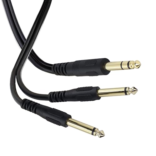 Cable divisor estéreo QIANRENON 1/4 pulg TRS a dual TS, 1.5 m miniatura 7