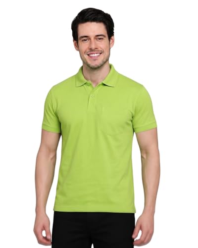 Image of INKKR Men's Polo Neck Half Sleeve Cotton Blend Regular Fit T-Shirt With Pocket
