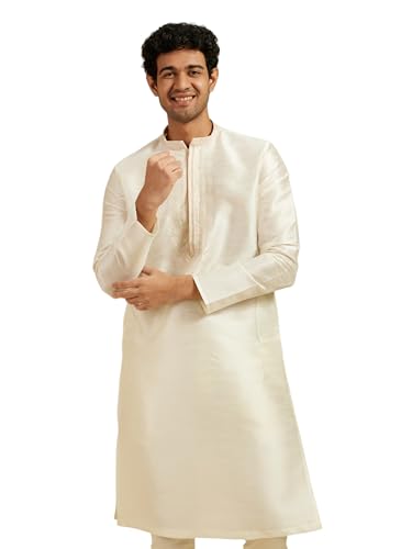 Image of DIWAS BY MANYAVAR Men's Art Silk Embroidered Kurta (1pc)
