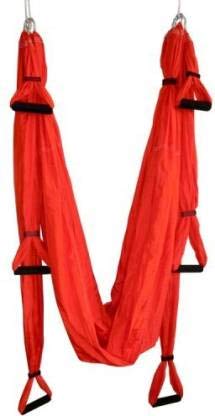 IRIS Fitness Deluxe Aerial Hammock Yoga Swing/Inversion/Sling, Flying Antigravity (Red)