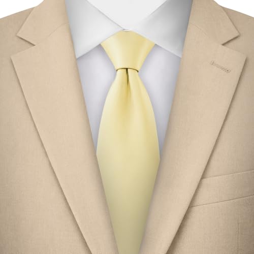 Image of Jacob Alexander Solid Color Mens Tie - Soft-lined Necktie - Timeless Formal Look for Weddings and Business - (Regular Size)