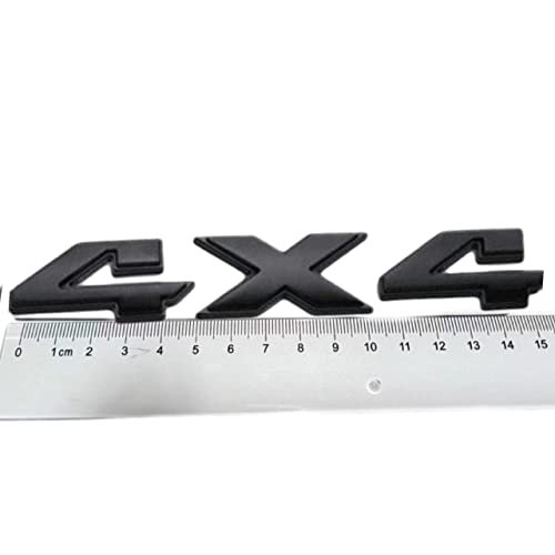 Image of 2pc Black Chrome 4x4 Emblem Badge 3D 4 x 4 Emblem Nameplate Decal Compatible with 1500 2500 3500 Flat Letter 2009-2018