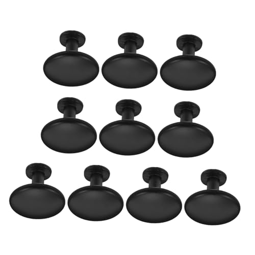 CTIRCHIU 10個黒色シングルホールキャビネット取っ手 丸型引き出しハンドル 衣装ダンス 戸棚 キッチン用バスルーム対応収納ノブ
