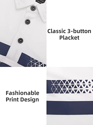 Marami Mens Polo Shirts Short Sleeve - Performance Golf Polo T Shirts Men Upf Dry Fit Wicking Casual Athletic Hiking Outdoor Collared Shirts White M #TOP4