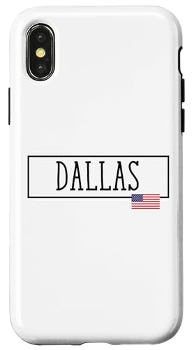 Carcasa para iPhone X/XS Dallas City USA Flag State Travel US America Mujeres Hombres