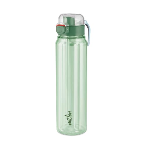 Image of MILTON Aston 700 BPA & BPS-Free Water Bottle 700 ml| Food-Grade Plastic | One-Click Open | Leak-Proof | Sip & Gulp Lid I Ideal for Office, School, College, Gym, Green