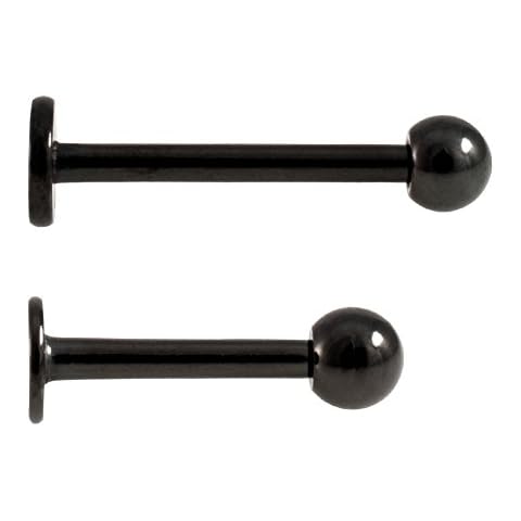 SHOKK Black Stainless Steel Labret Stud Cover